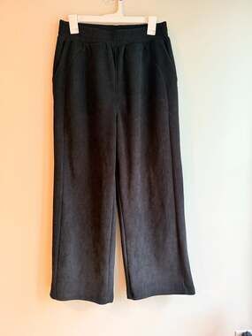 Halara High Waisted Corduroy Wide Leg Pants Black Size M Petite